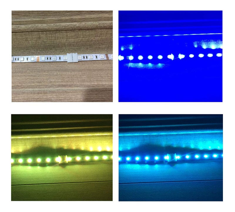LITAELEK موصل شريط LED RGB 10 قطع LitaElek 4 دبابيس موصل شريط LED موصل شريط LED سريع موصل مشبك حبل LED محول بدون لحام بدون فجوة تمديد لشريط LED متعدد الألوان SMD 5050 بعرض 10 مم - Image 5